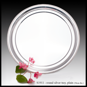 S1911 round silver tray plain