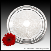 S1911P Round Silver Tray – Patterned-min