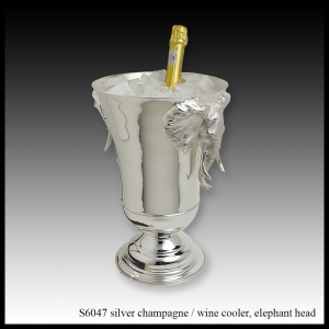 S6047 silver champagne cooler elephant