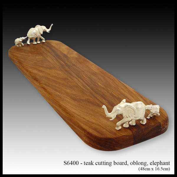 S6400 teak cutting board oblong – elephant