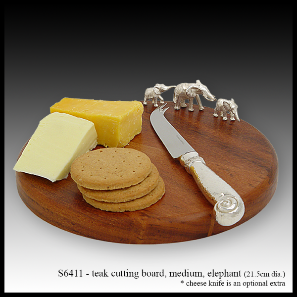 S6411 teak cutting board medium – elephant