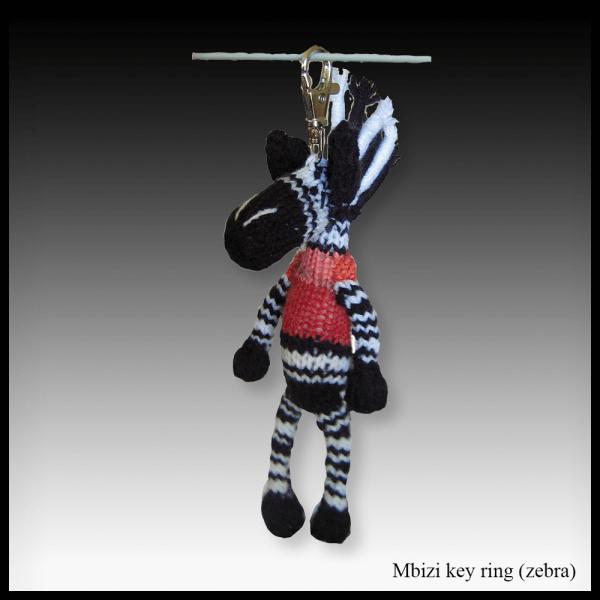 Mbizi the Zebra key ring