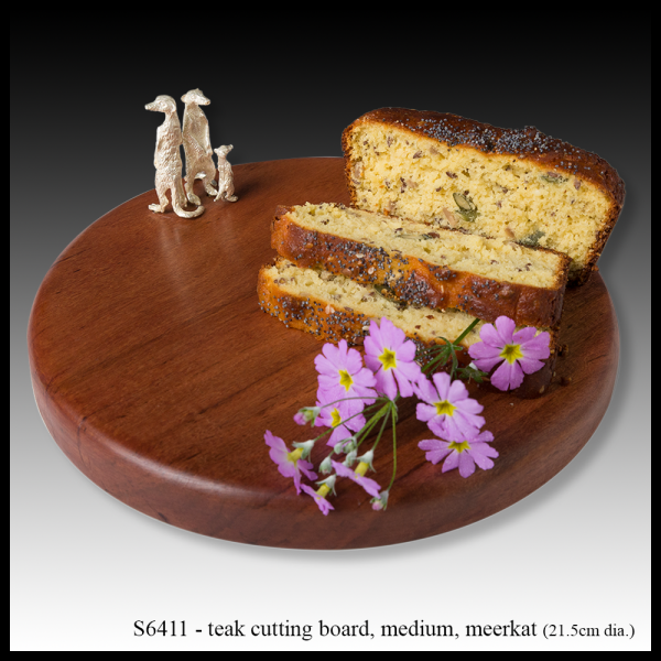 S6411 teak cutting board medium – meerkat